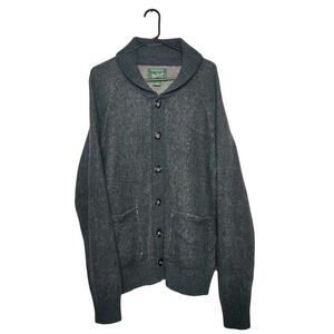 Woolrich Lambswool Shawl Neck Button Front Cardigan Grandpa Sweater Gray XL